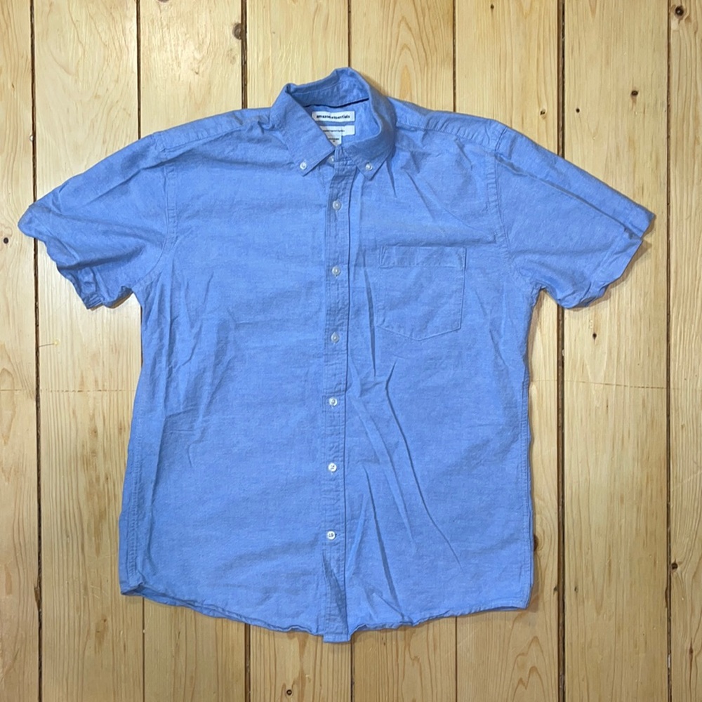 Amazon Essentials Short-Sleeved Casual Button Down Shirt - Blue